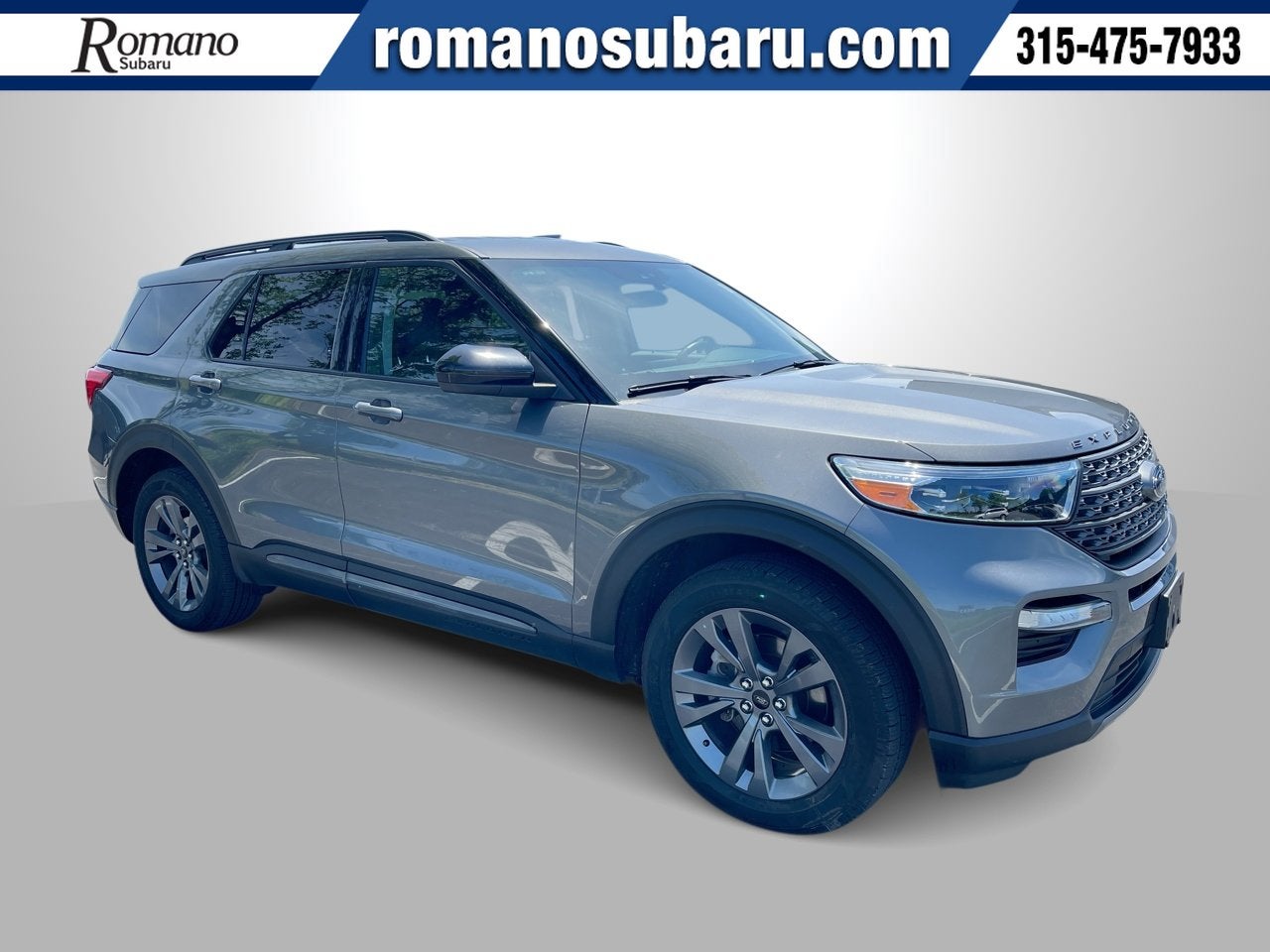 2023 Ford Explorer XLT in Carbonized Gray Metallic — front three-quarter view