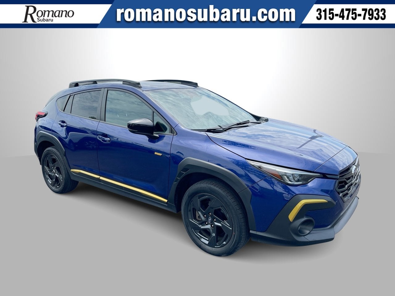 2024 Subaru Crosstrek Sport in Sapphire Blue Pearl — front three-quarter view