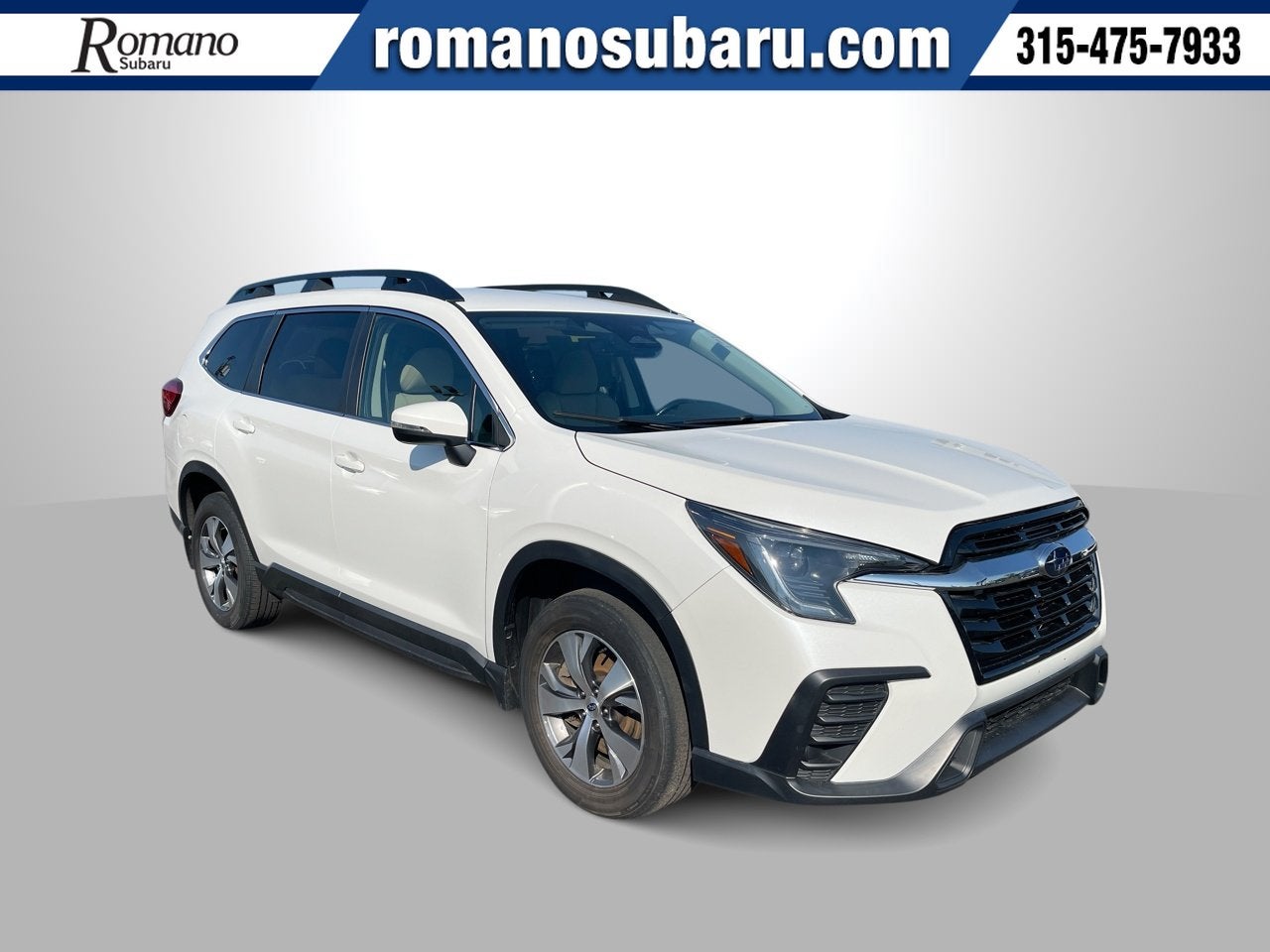 2023 Subaru Ascent Premium in Crystal White Pearl — front three-quarter view