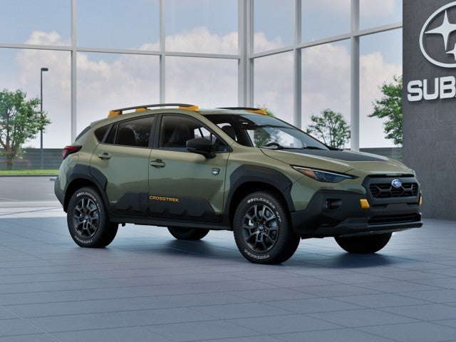 2026 Subaru CROSSTREK Wilderness in Alpine Green — front three-quarter view