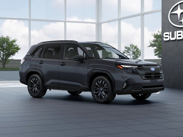 2026 Subaru FORESTER Sport Onyx Edition in Magnetite Gray Metallic — front three-quarter view