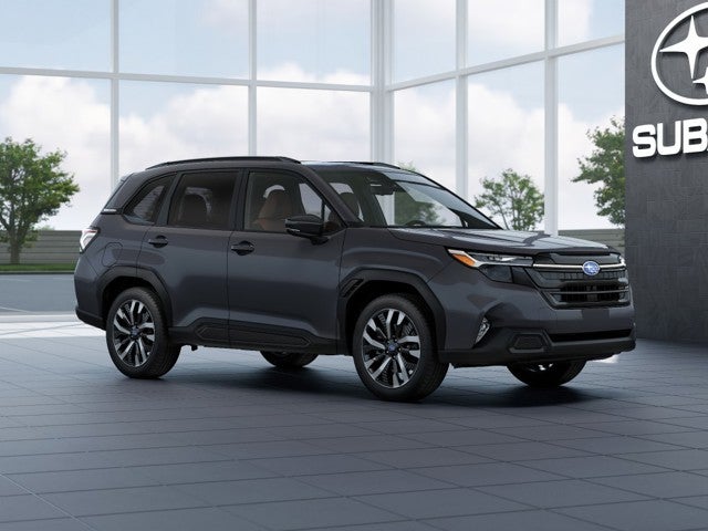 2026 Subaru FORESTER Touring in Magnetite Gray — front three-quarter view