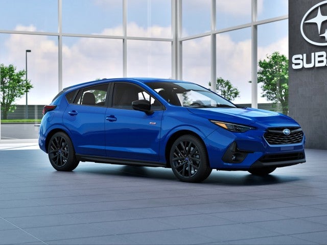 2026 Subaru IMPREZA RS in Sapphire Blue Pearl — front three-quarter view
