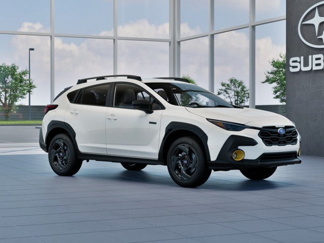 2026 Subaru CROSSTREK Sport Hybrid in Crystal White Pearl — front three-quarter view