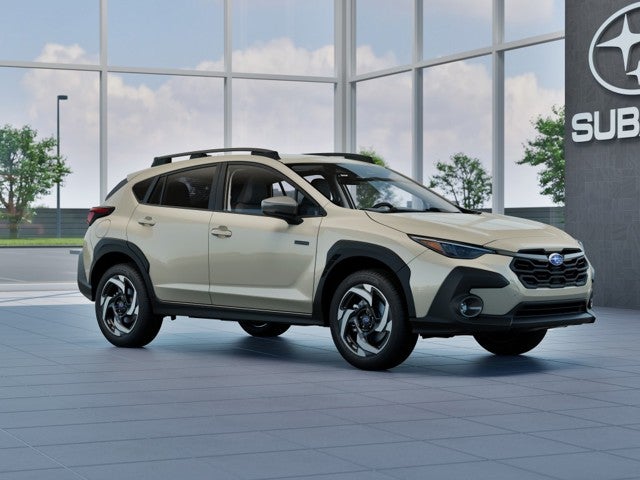 2026 Subaru CROSSTREK Limited Hybrid in Sand Dune Pearl — front three-quarter view